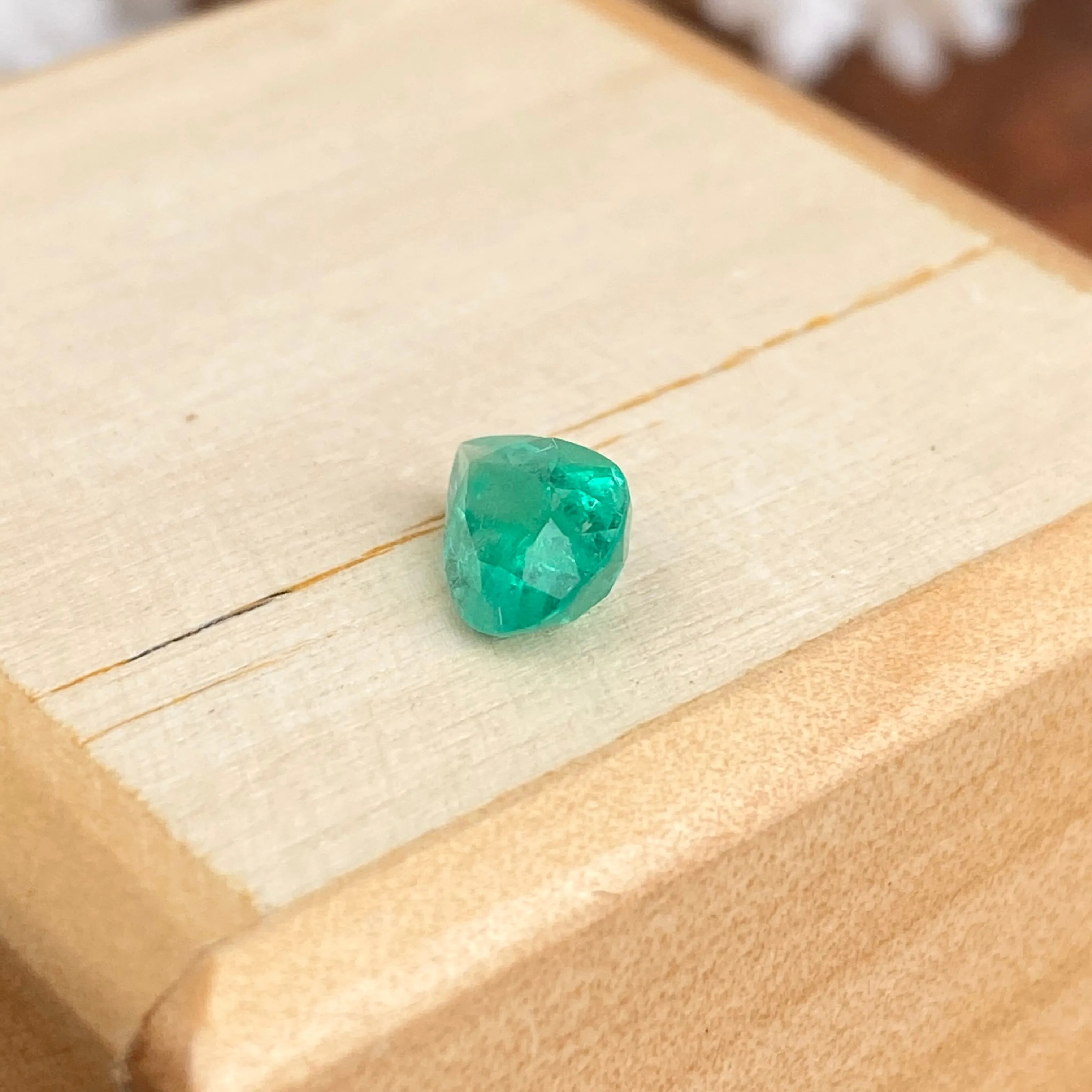 Colombian Emerald Cut Pear/Teardrop Shape Loose Emerald 1.02 CT