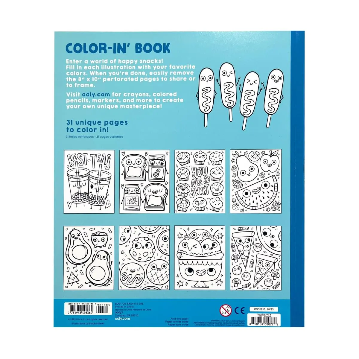 Color-in' Book- Happy Snacks