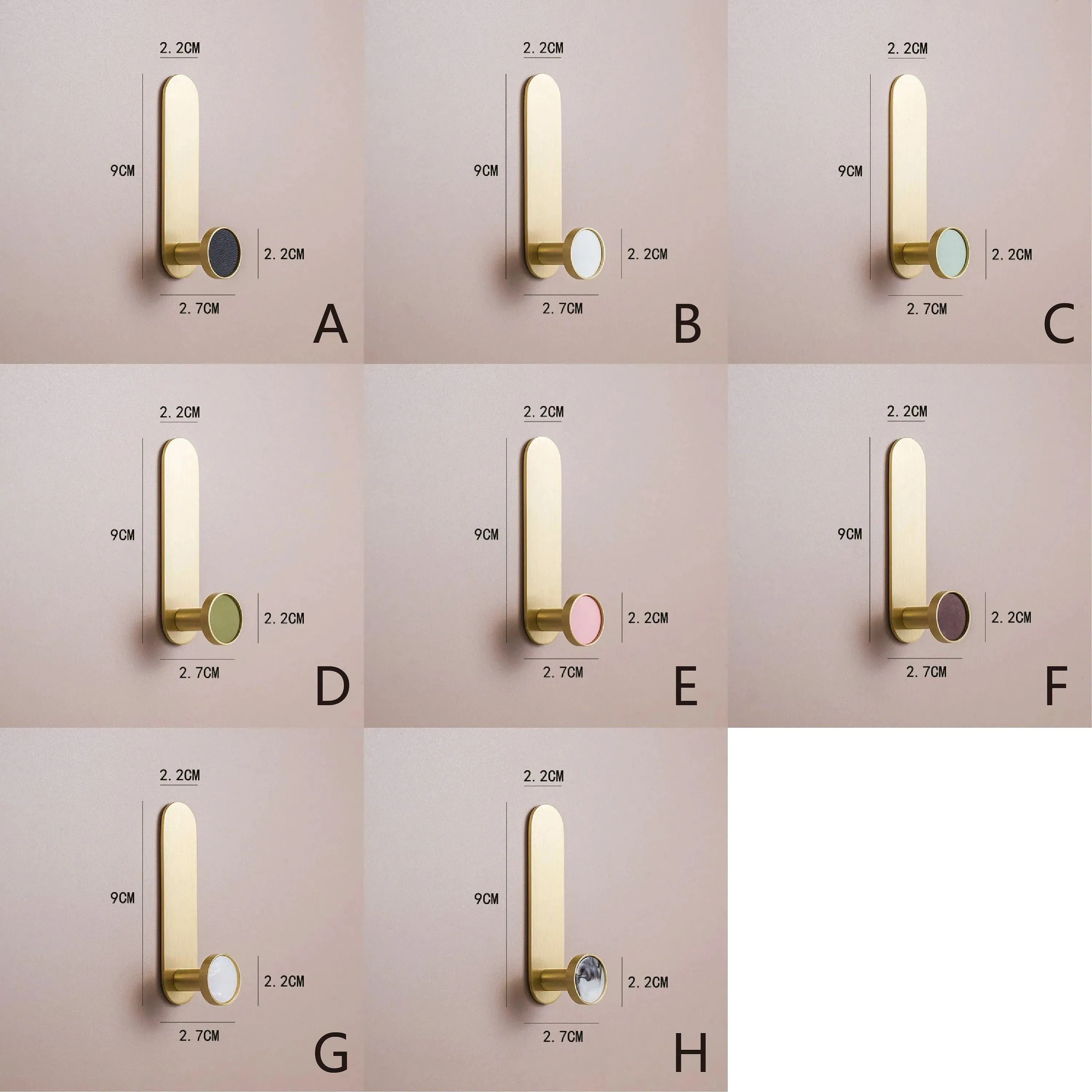 Colored Shell Brass Wall Organizer