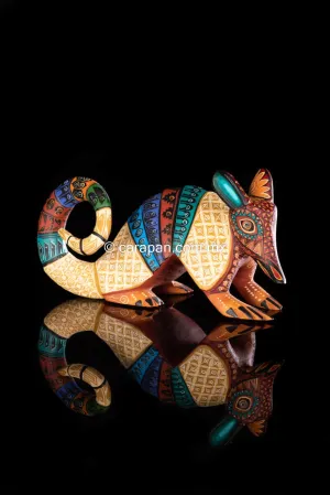 Colorful Armadillo Alebrije Oaxacan Wood Carving