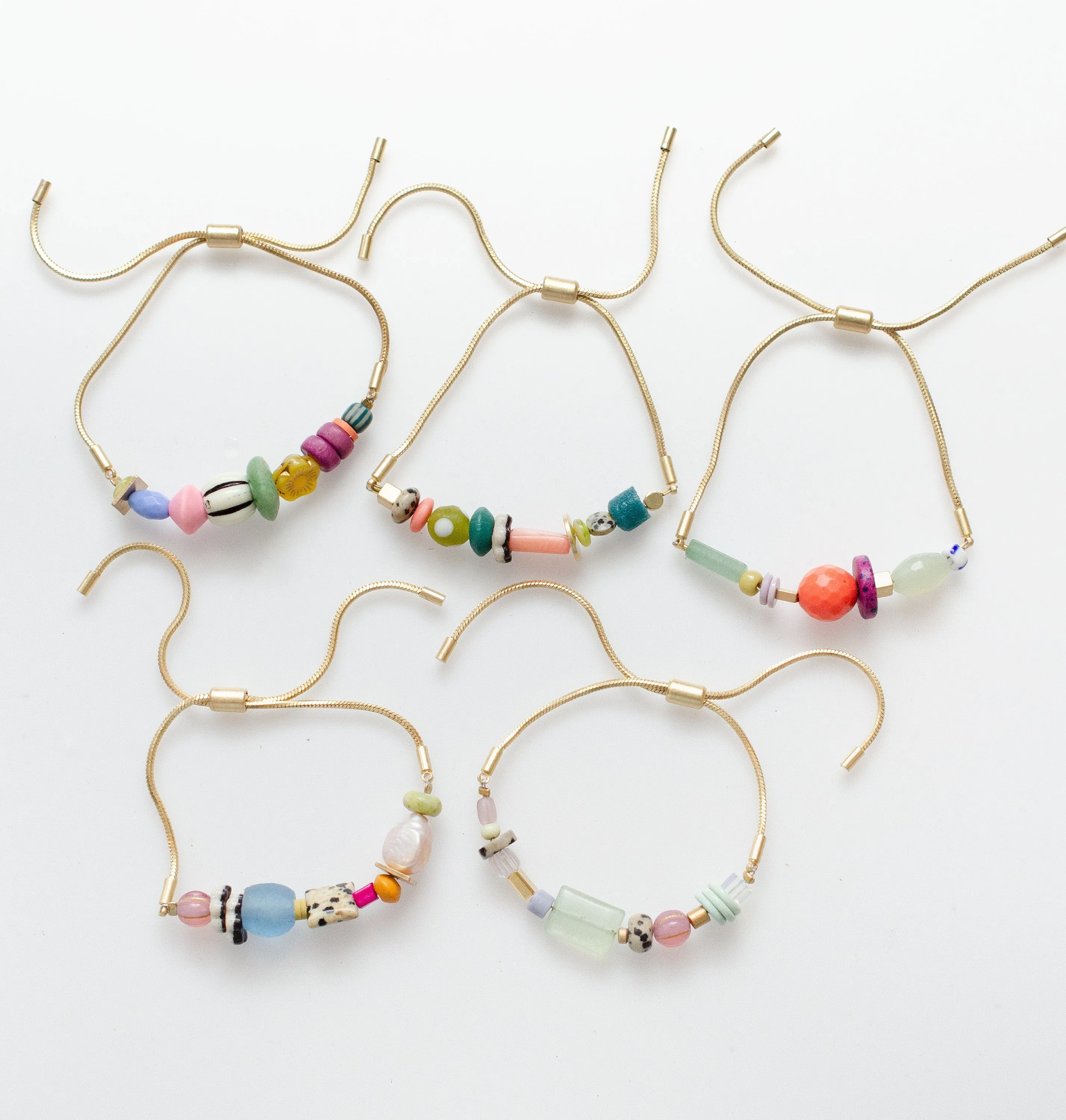 Colorful beaded bracelet, gold pull bracelet, gemstone bracelet, stackable bracelets bridesmaid gift, colorful jewelry, colorful jewelry