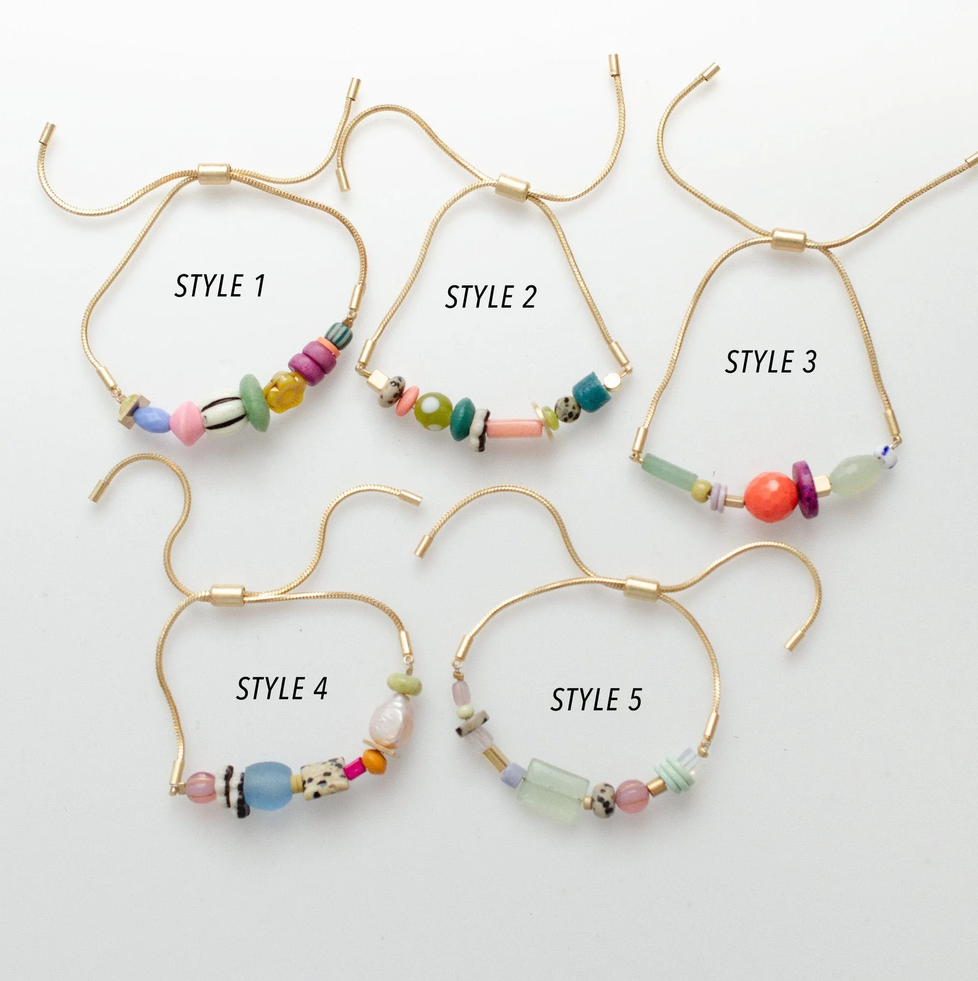 Colorful beaded bracelet, gold pull bracelet, gemstone bracelet, stackable bracelets bridesmaid gift, colorful jewelry, colorful jewelry