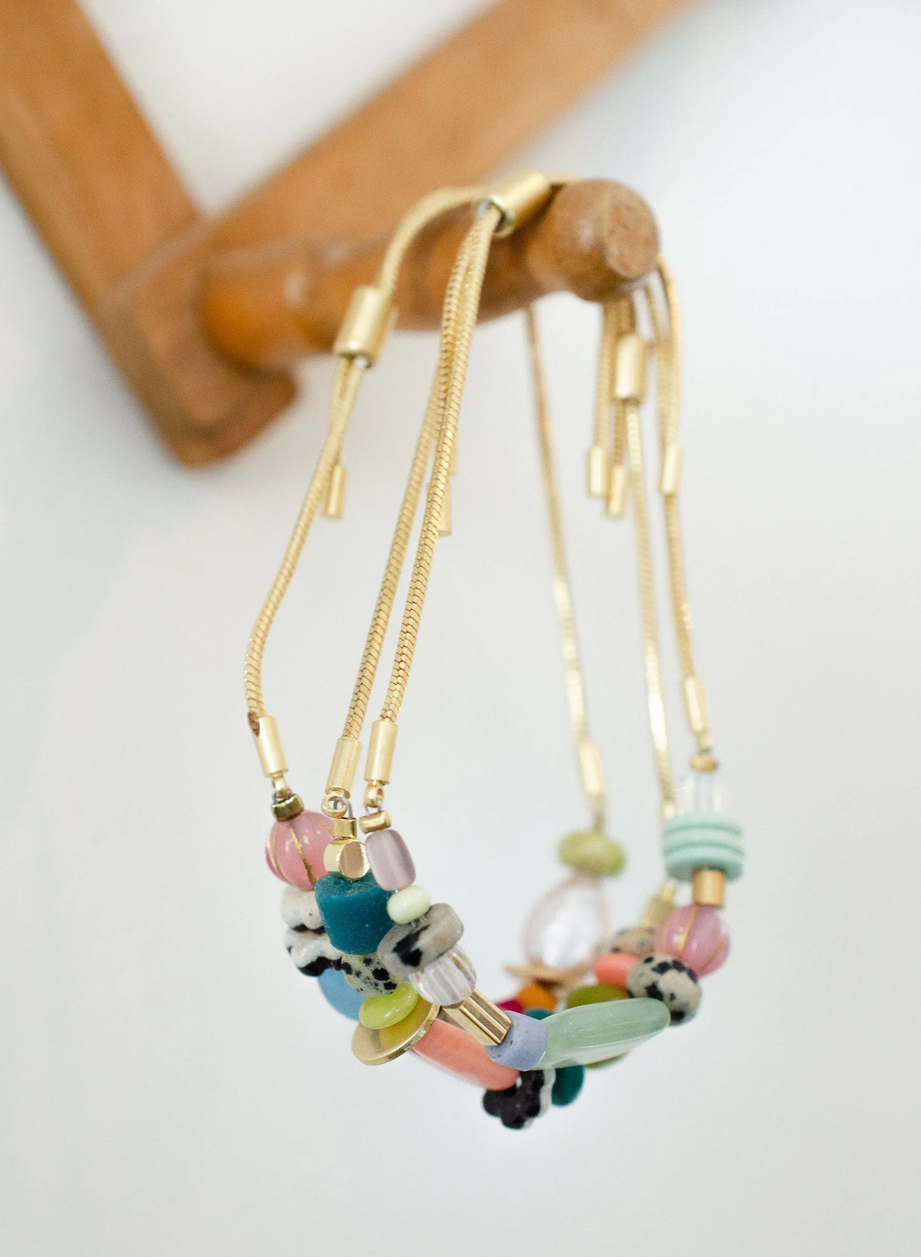 Colorful beaded bracelet, gold pull bracelet, gemstone bracelet, stackable bracelets bridesmaid gift, colorful jewelry, colorful jewelry