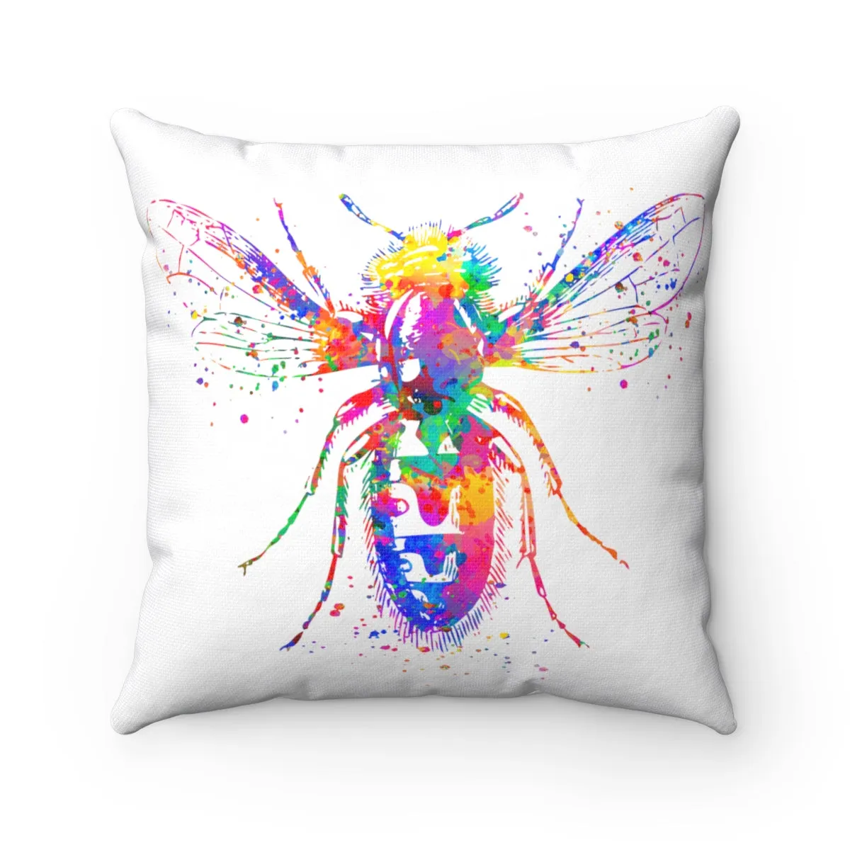 Colorful Bee Square Pillow