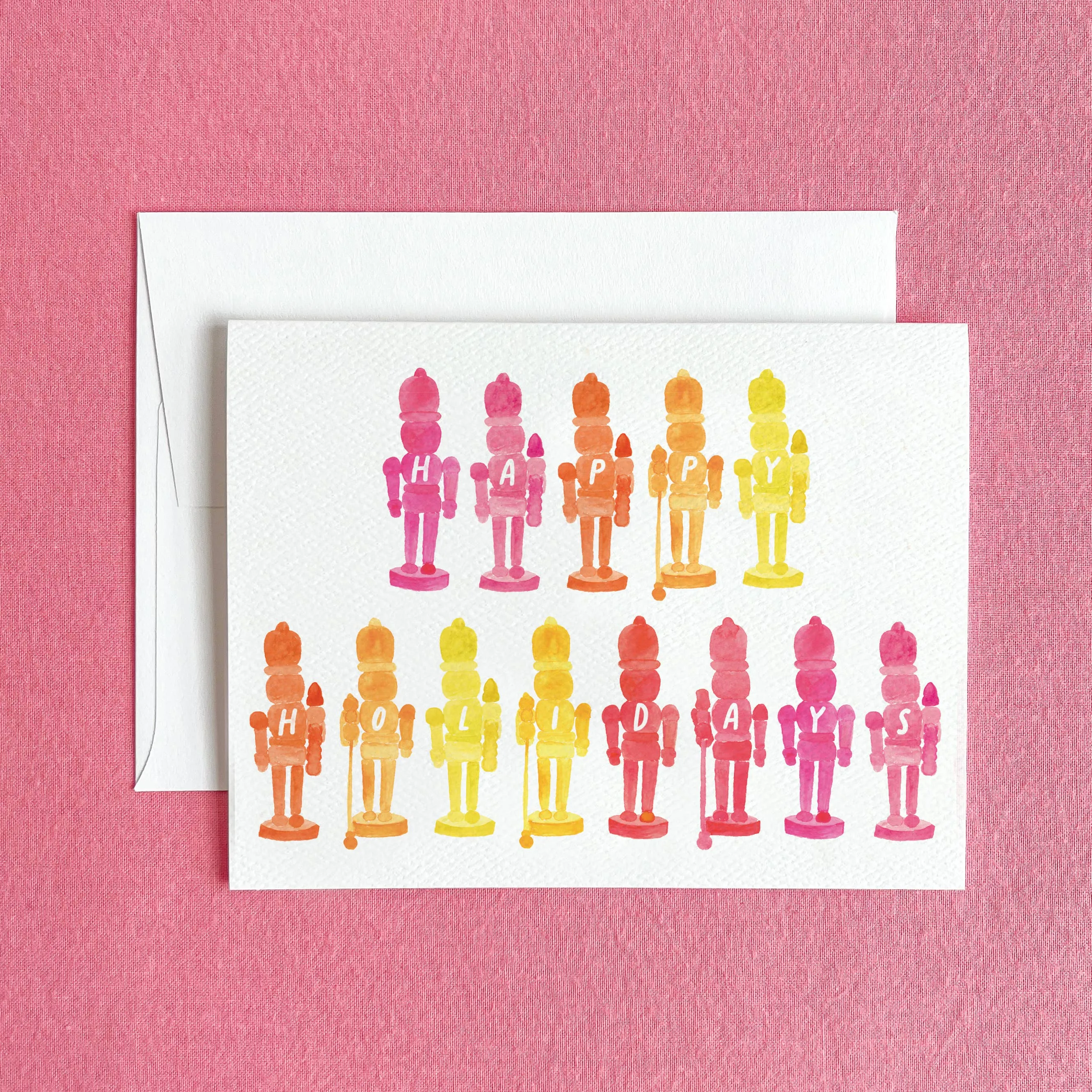 Colorful Christmas Nutcrackers Greeting Card