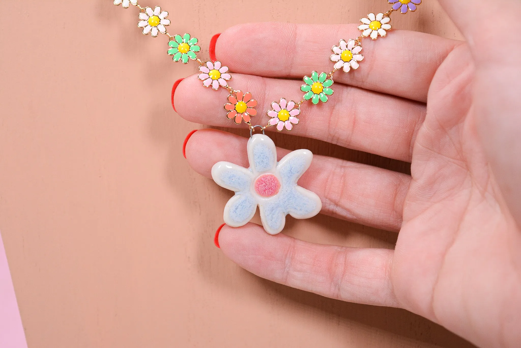 Colorful Daisy Necklace