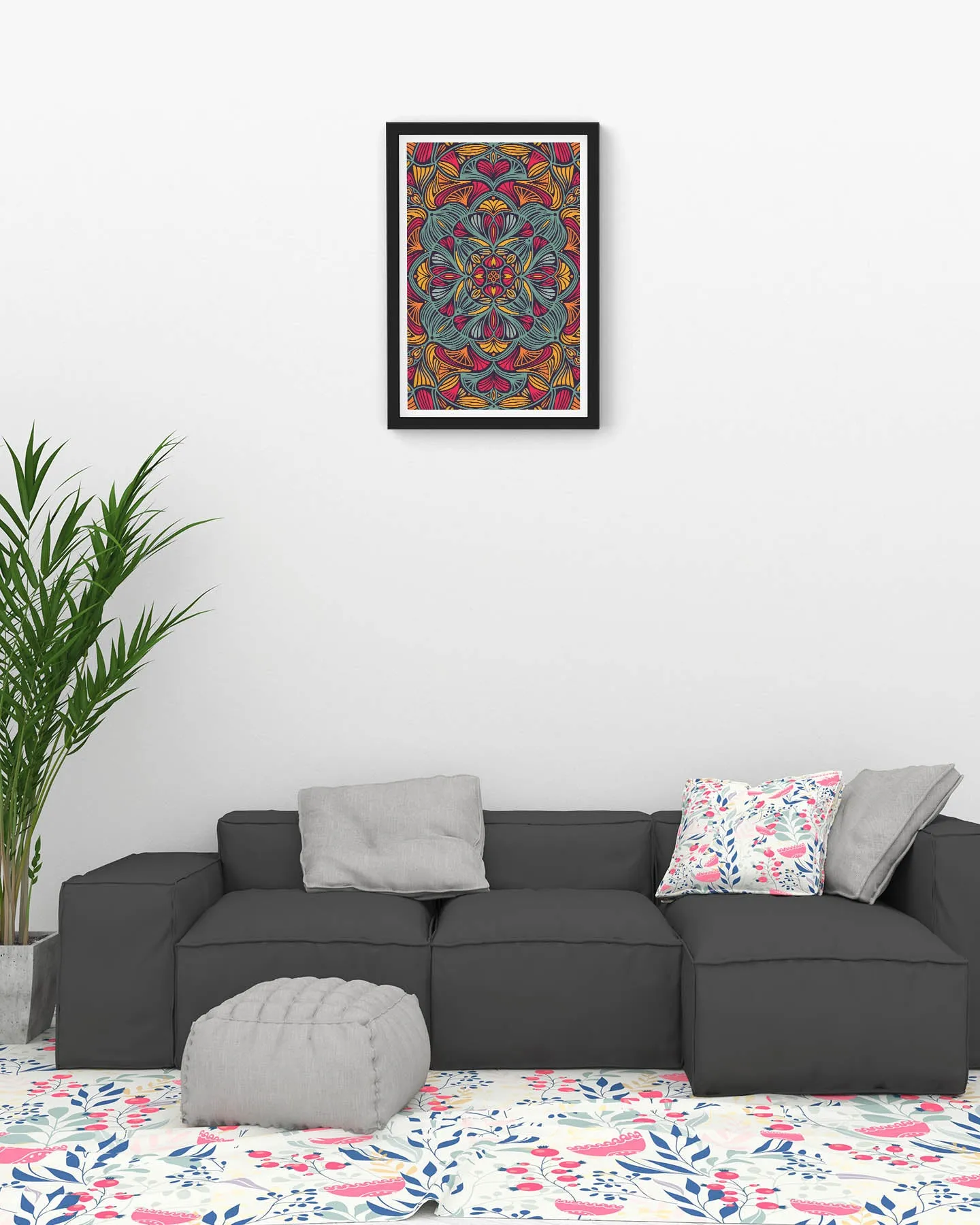 Colorful floral mandala