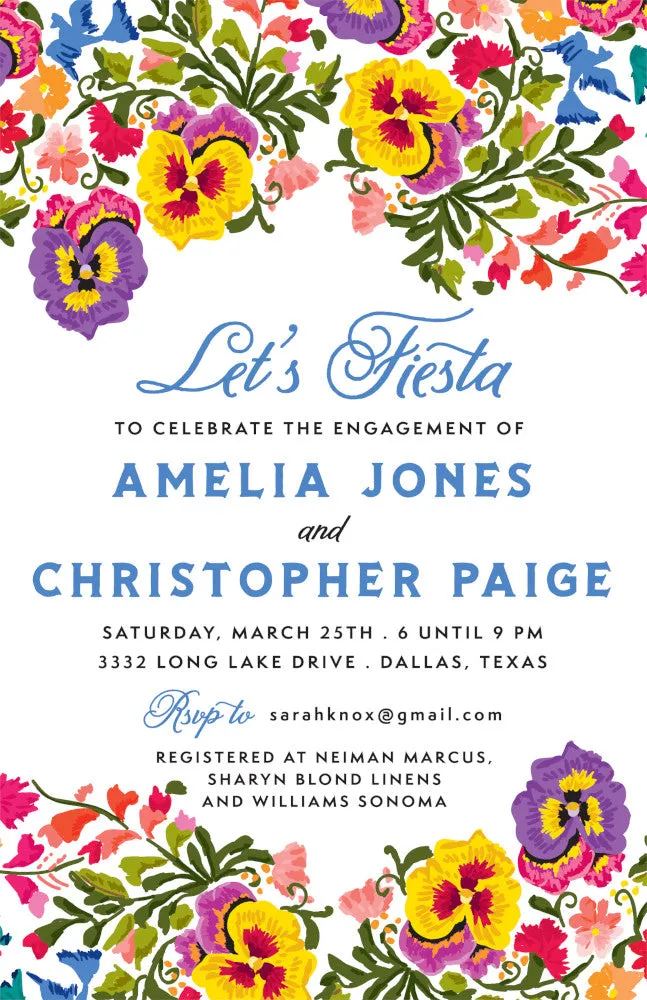 Colorful Flowers Invitation