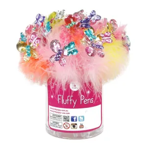 Colorful Gem Butterfly Fluffy Pen