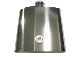 Colorful Geometric Bear 6oz Flask