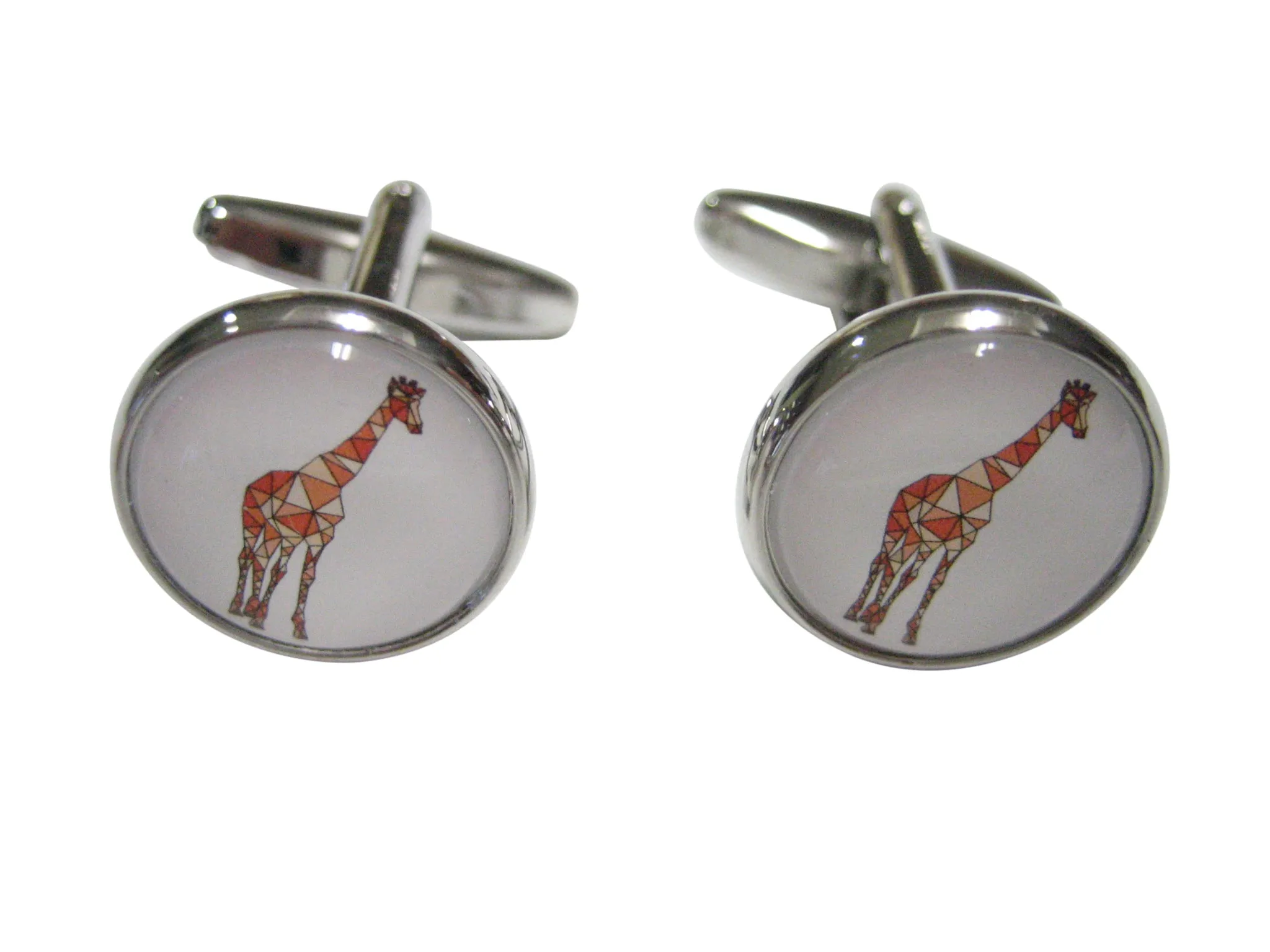 Colorful Geometric Giraffe Cufflinks
