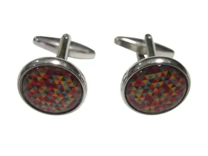 Colorful Geometric Triangle Design Cufflinks