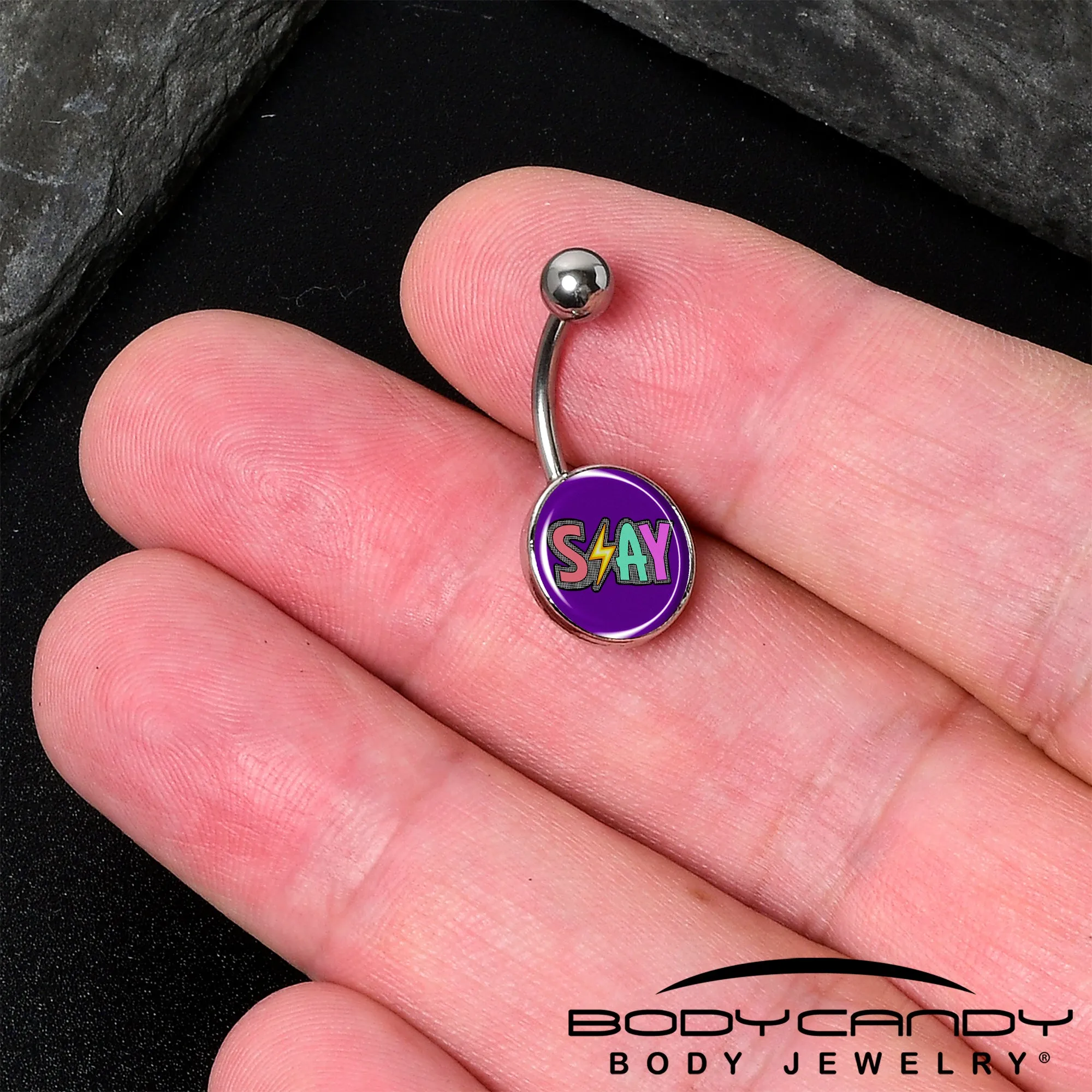 Colorful Lighting SLAY Belly Ring