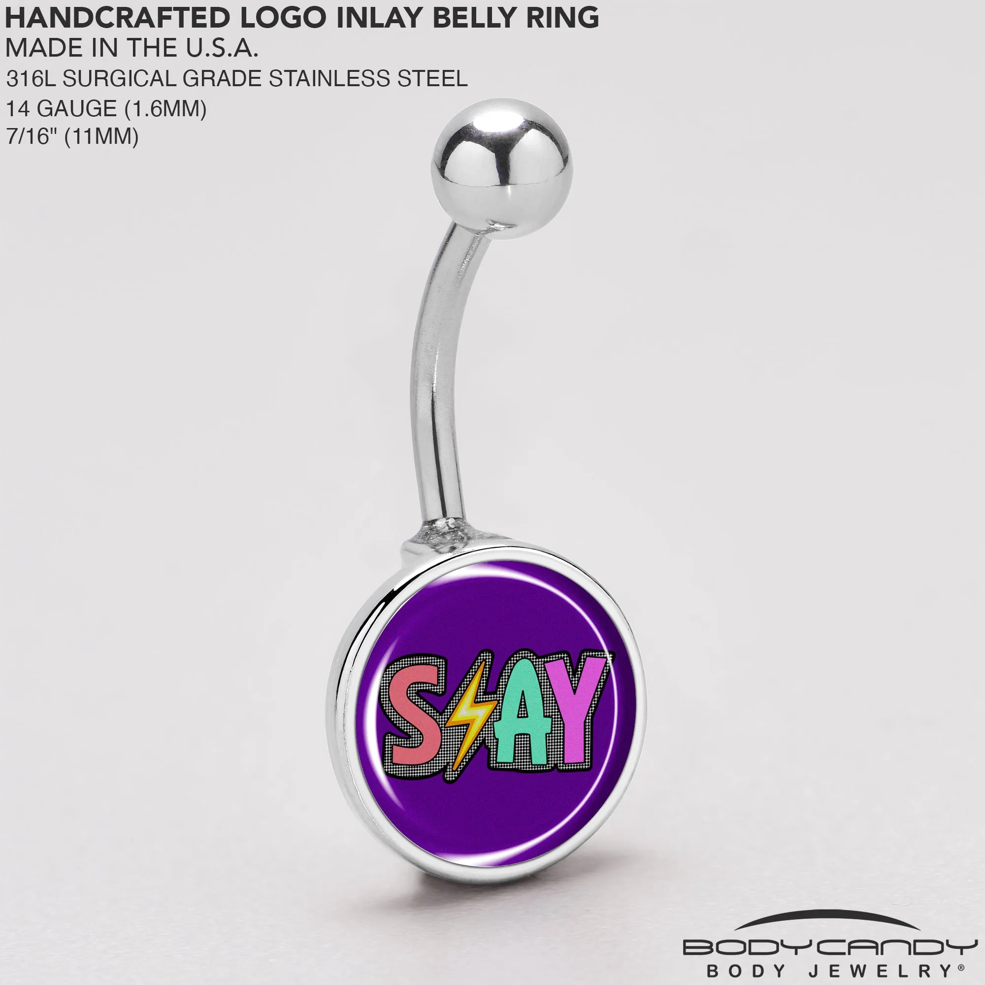 Colorful Lighting SLAY Belly Ring