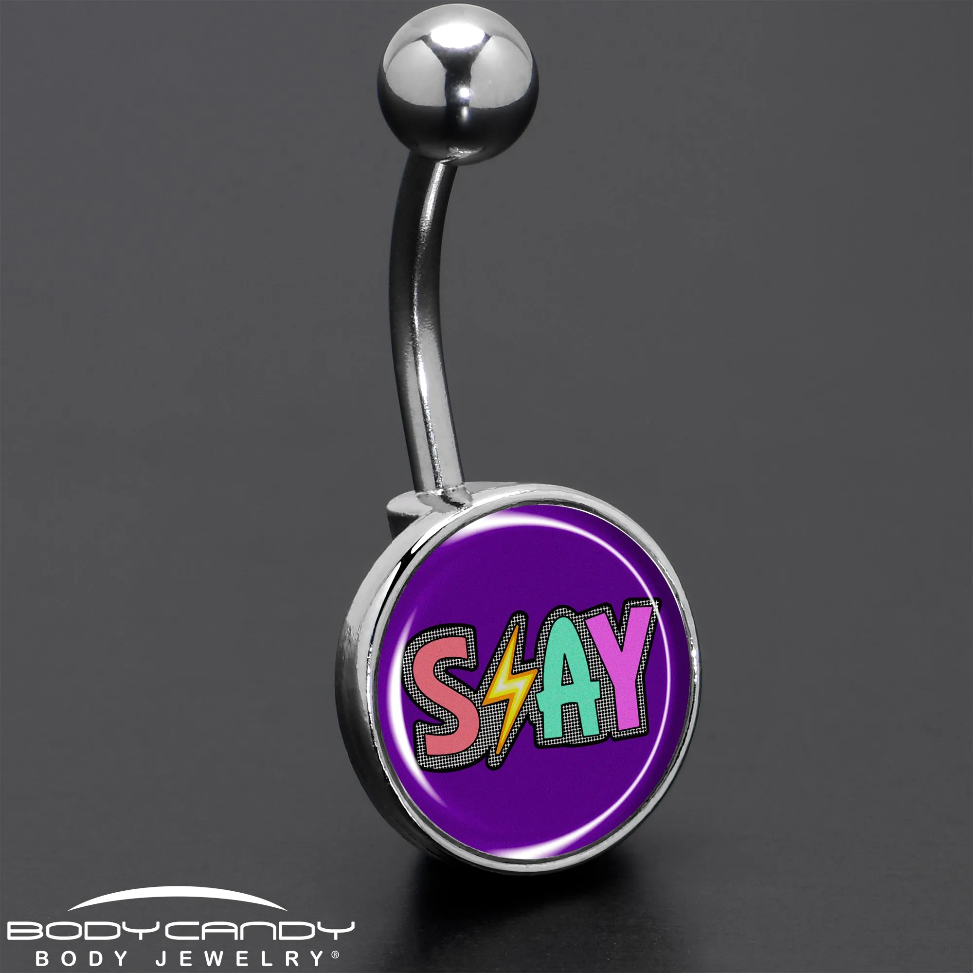 Colorful Lighting SLAY Belly Ring