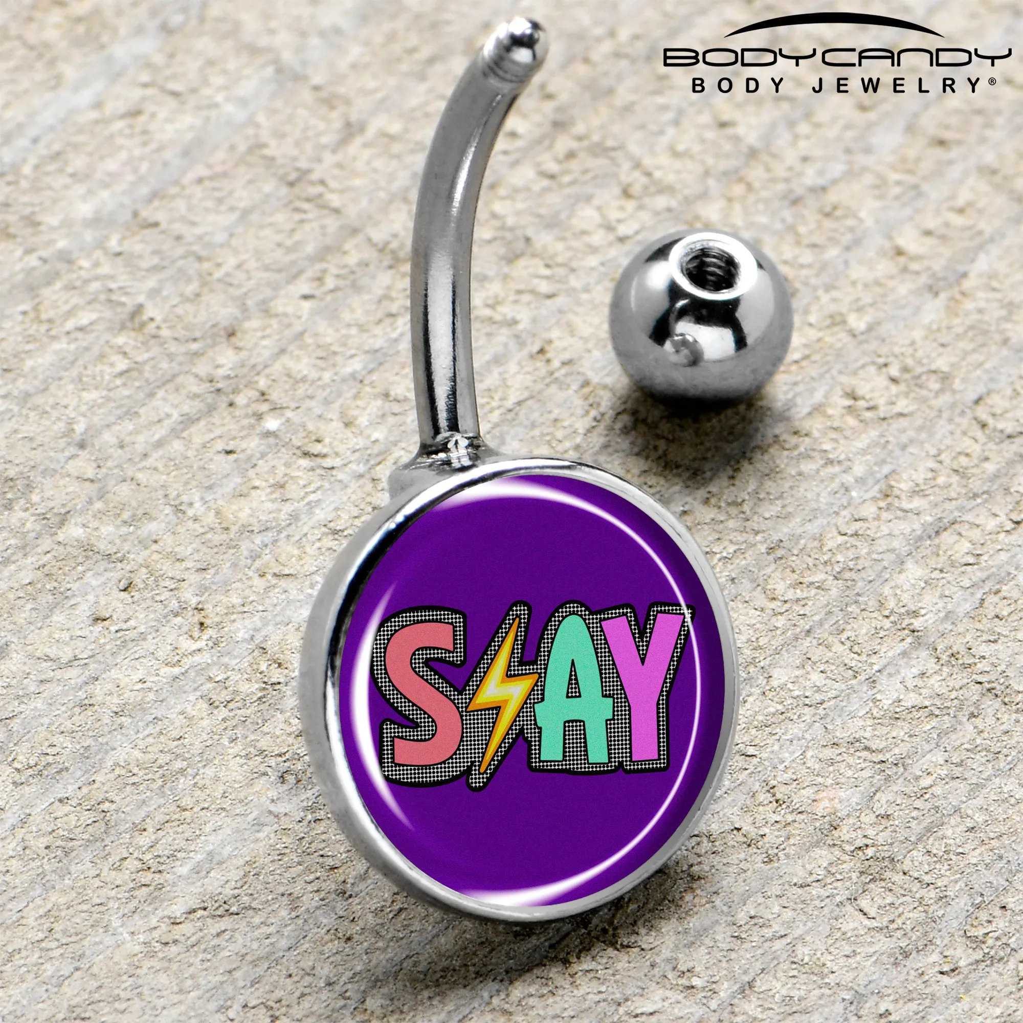 Colorful Lighting SLAY Belly Ring