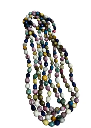 Colorful LONG necklace made from seeds.