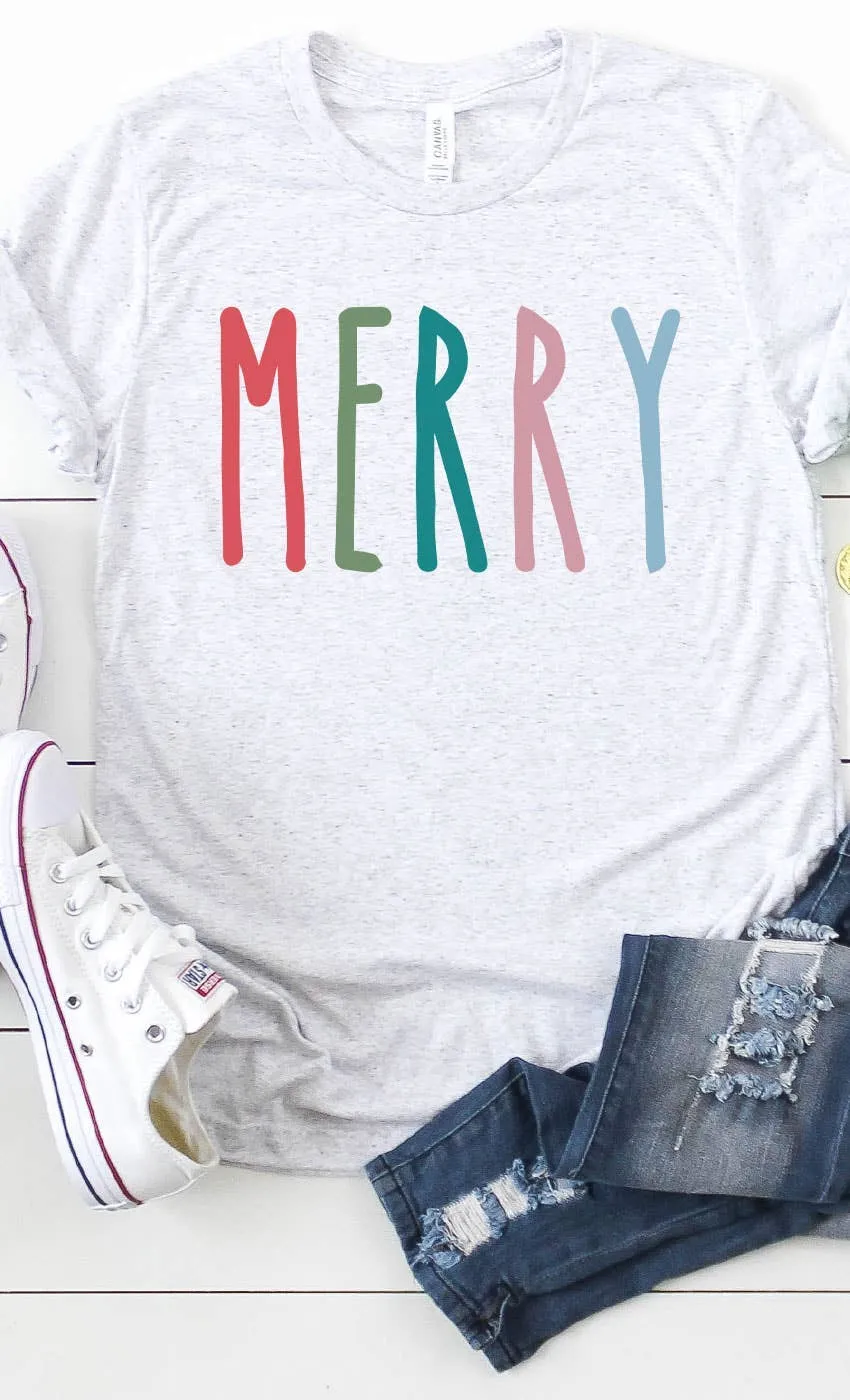 Colorful Merry Christmas Tee