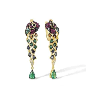 Colorful Parrot Drop Earrings