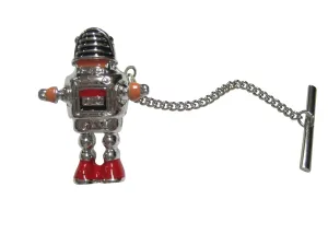 Colorful Retro Robot Tie Tack