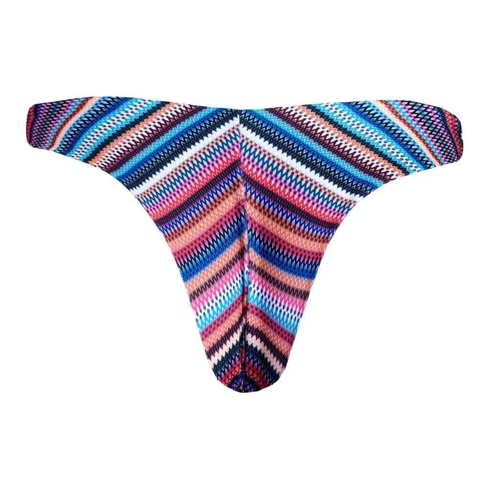 Colorful Stripes Brazilian Classic Thong Bikini Bottom