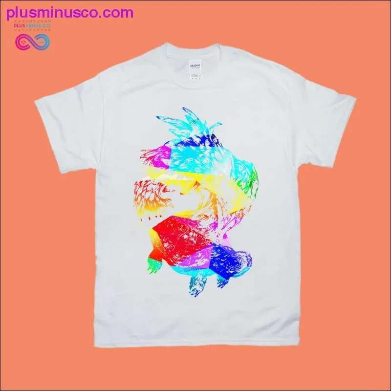 Colorful Turtle Abstract Art T-Shirts