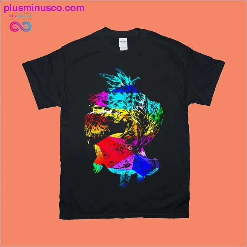 Colorful Turtle Abstract Art T-Shirts
