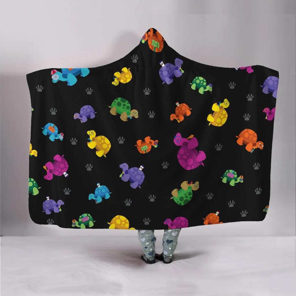 Colorful Turtle Hooded Blanket