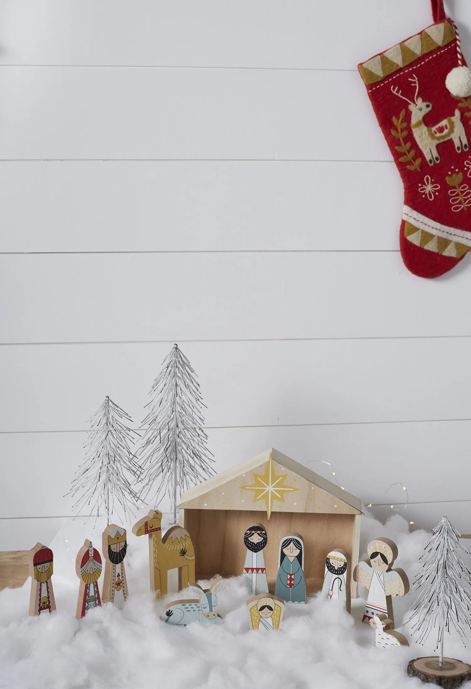Colorful Wooden Nativity Set