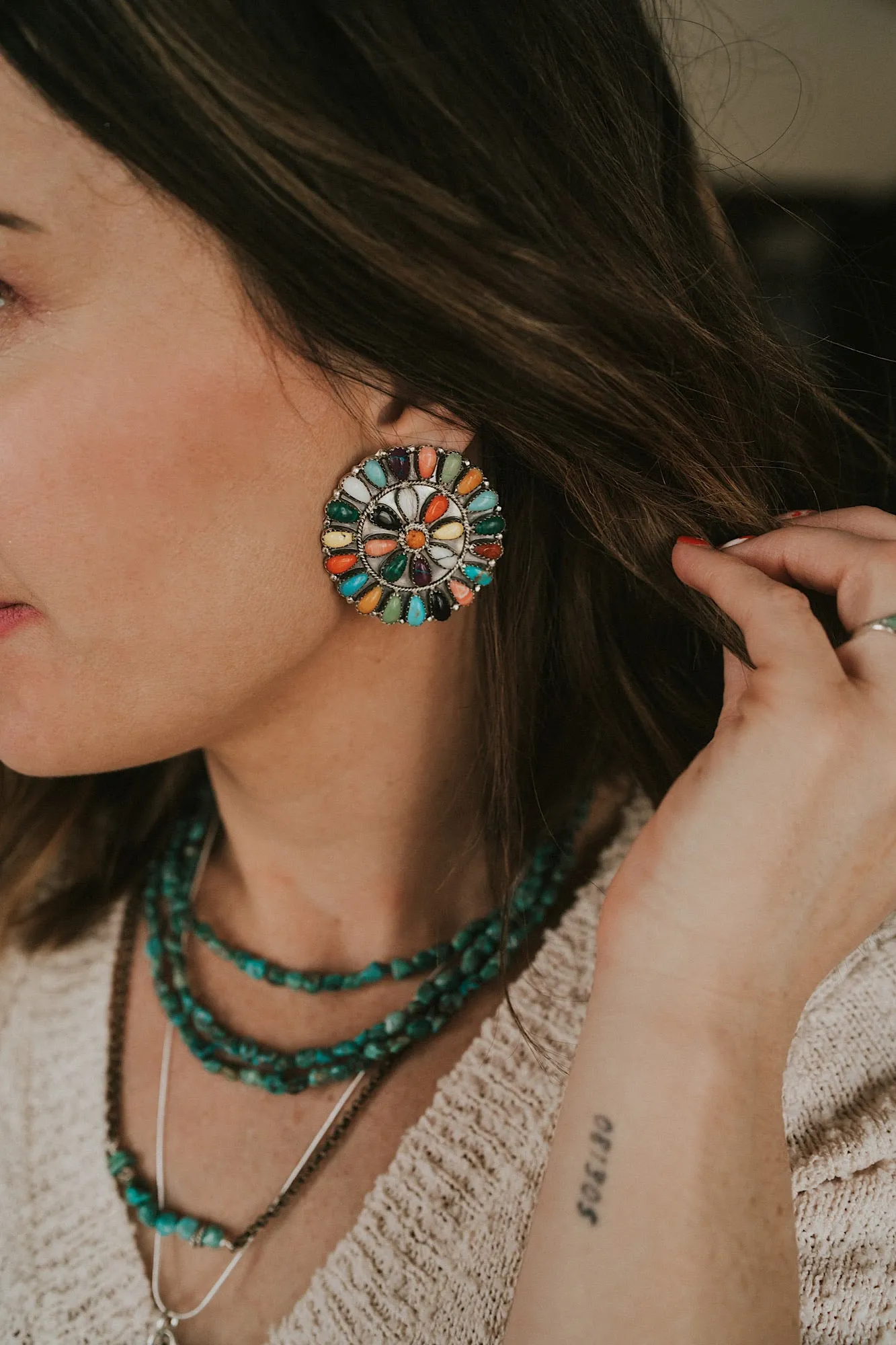 Colorful Zuni Earrings
