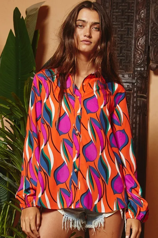 Colors of the Wind Button-Up Blouse