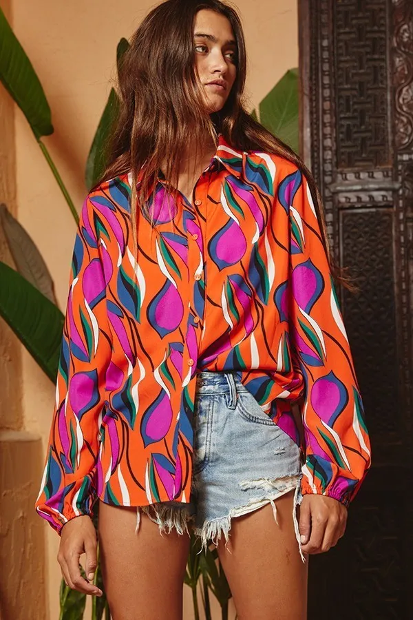 Colors of the Wind Button-Up Blouse