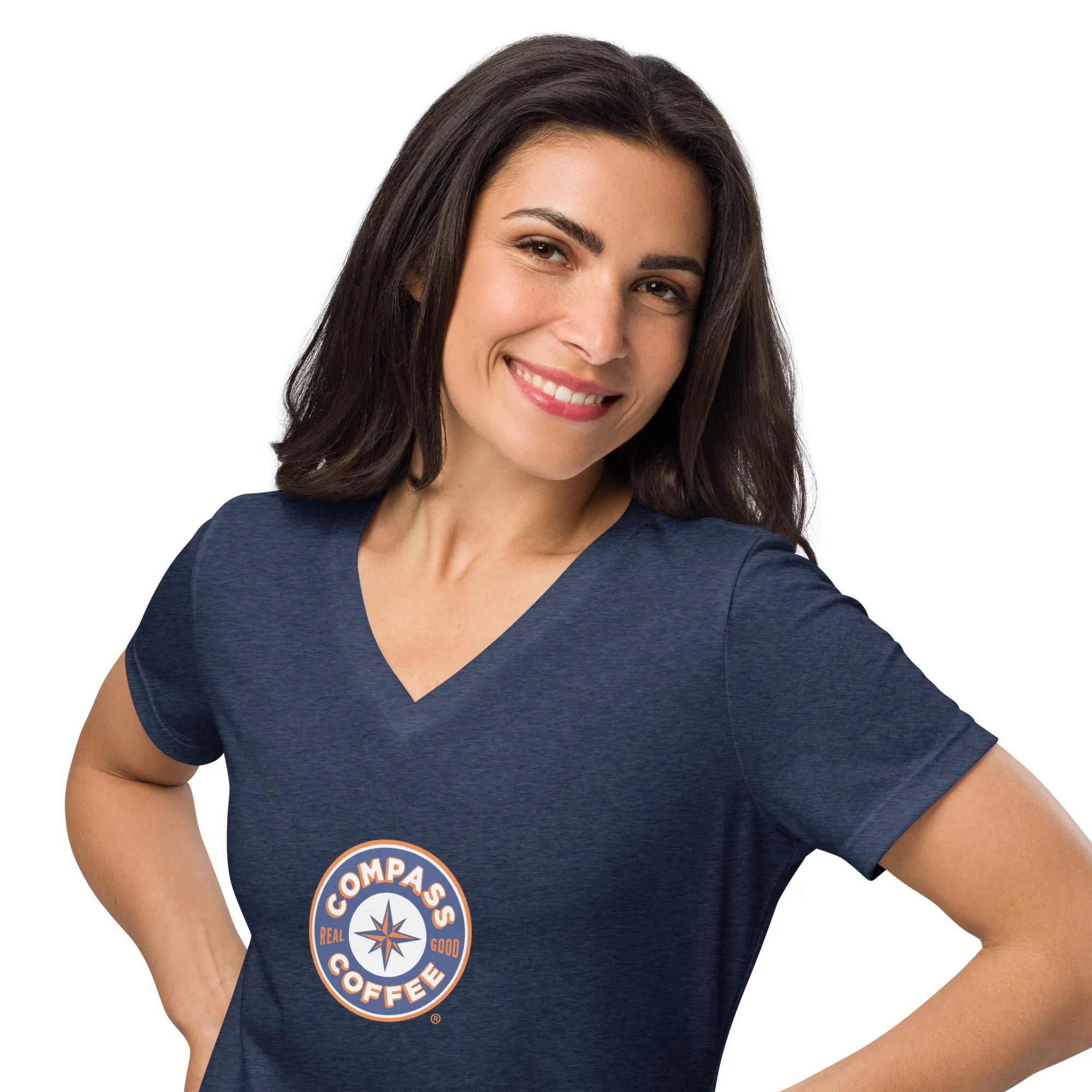 Compass Coffee Women’s Relaxed V-Neck