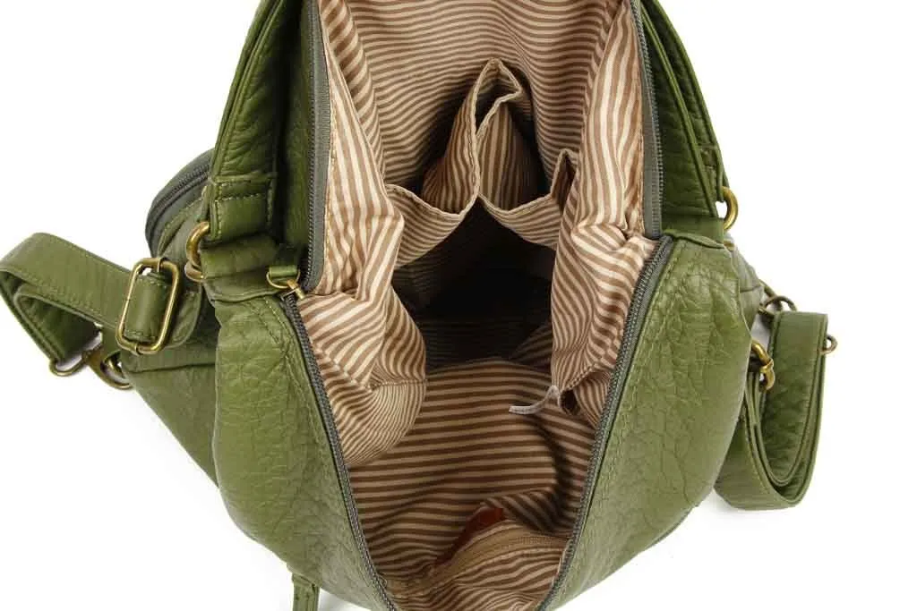 Convertible Crossbody Backpack - Army Green