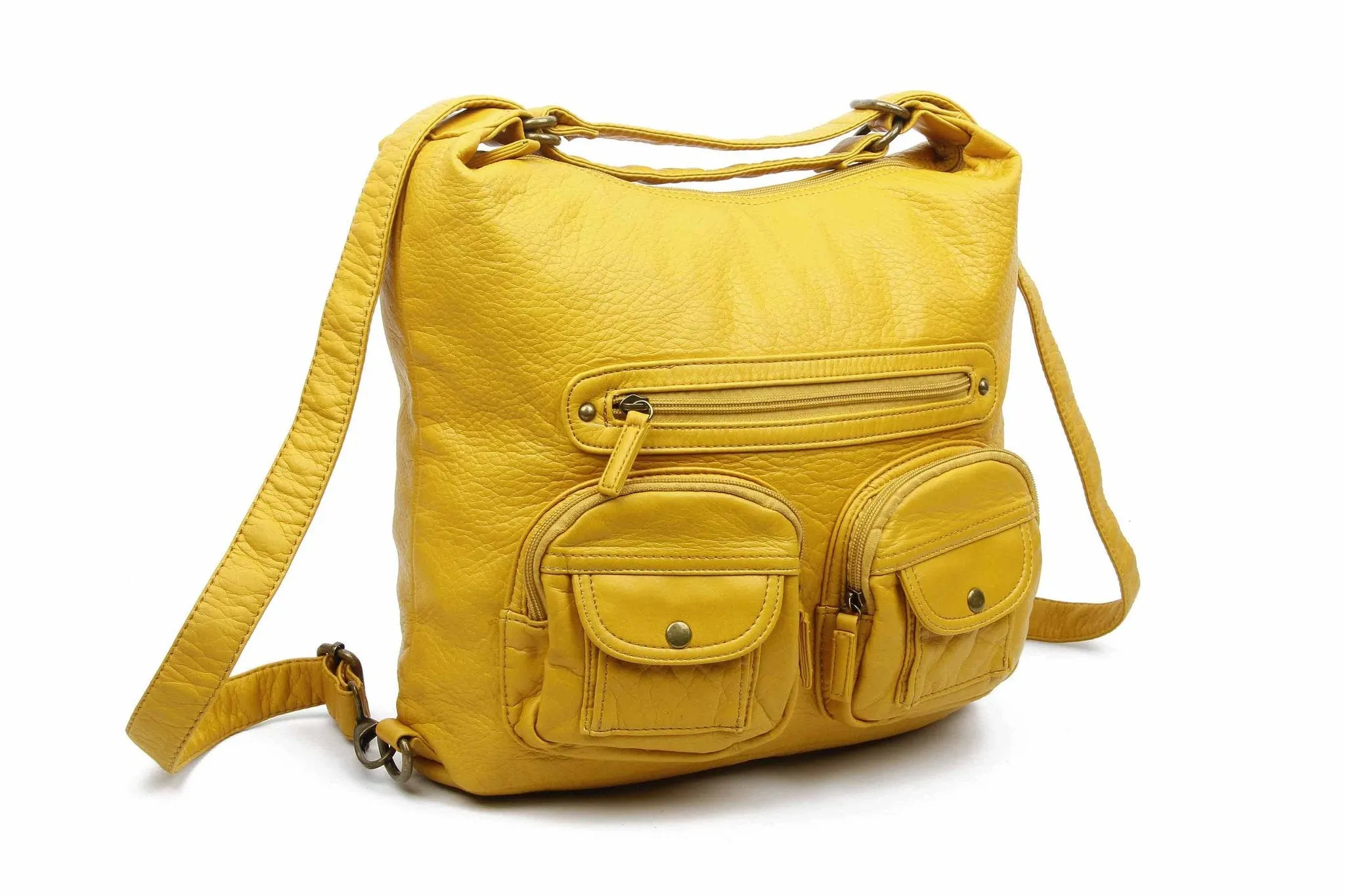 Convertible Crossbody Backpack - Mustard