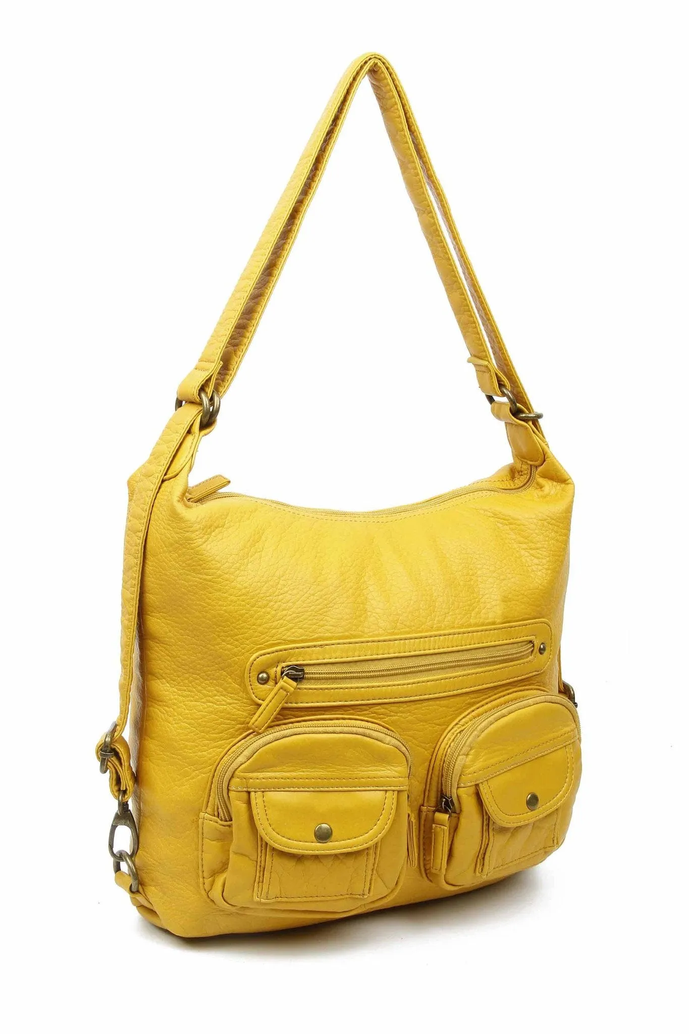 Convertible Crossbody Backpack - Mustard