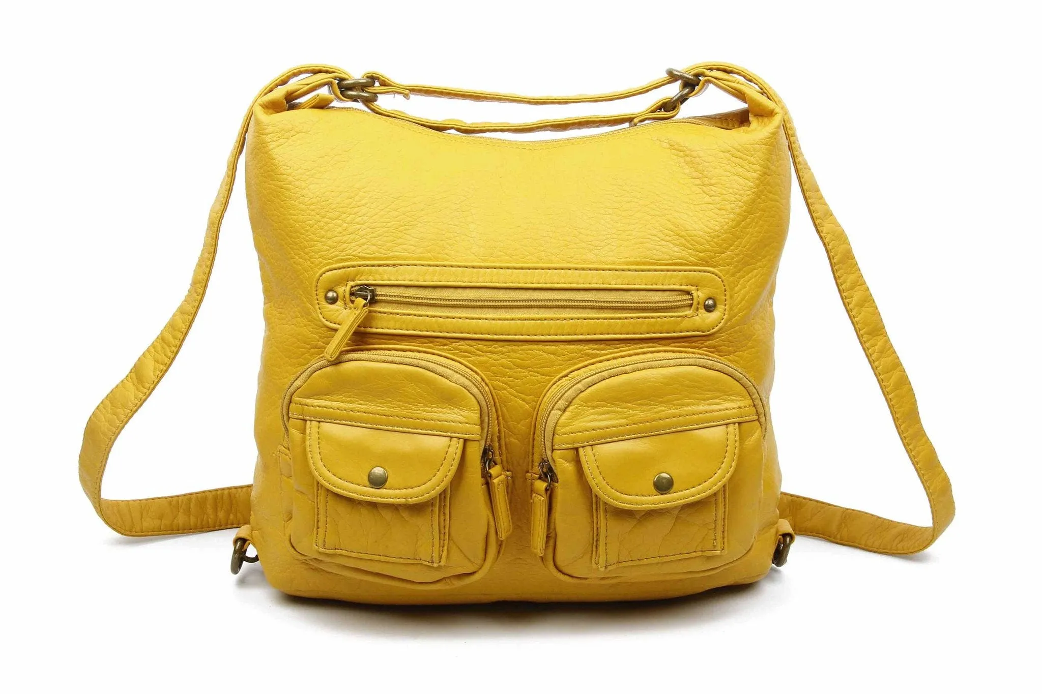 Convertible Crossbody Backpack - Mustard