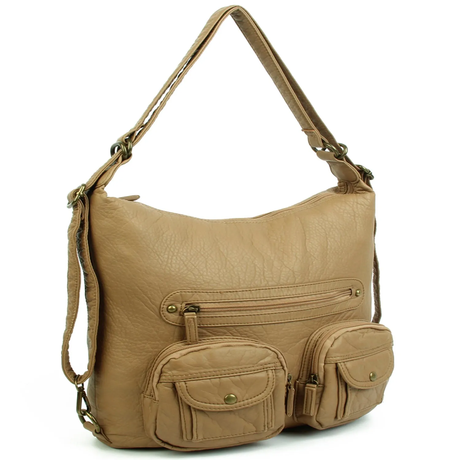 Convertible Crossbody Backpack - Sand