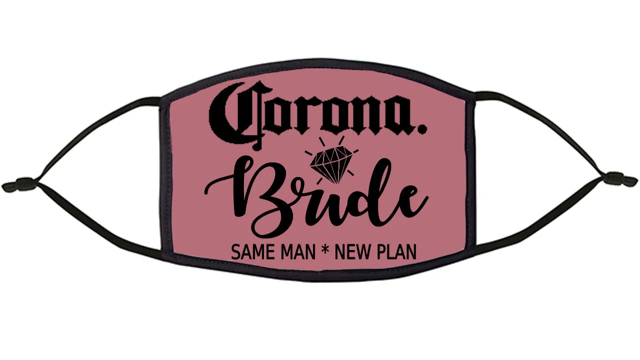Corona Bride  Re-Usable Face Mask Black Text