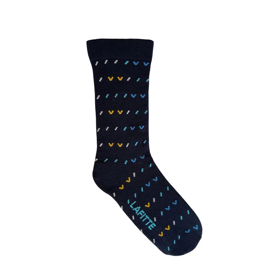 COTTON LOOSE TOP SOCK - NAVY