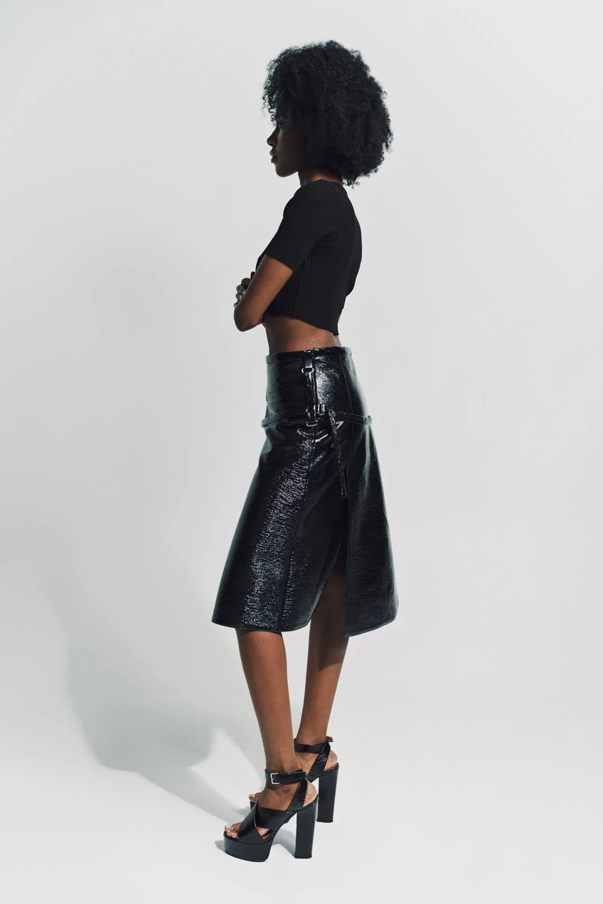 COURRÈGES | ONE STRAP VINYL SKIRT