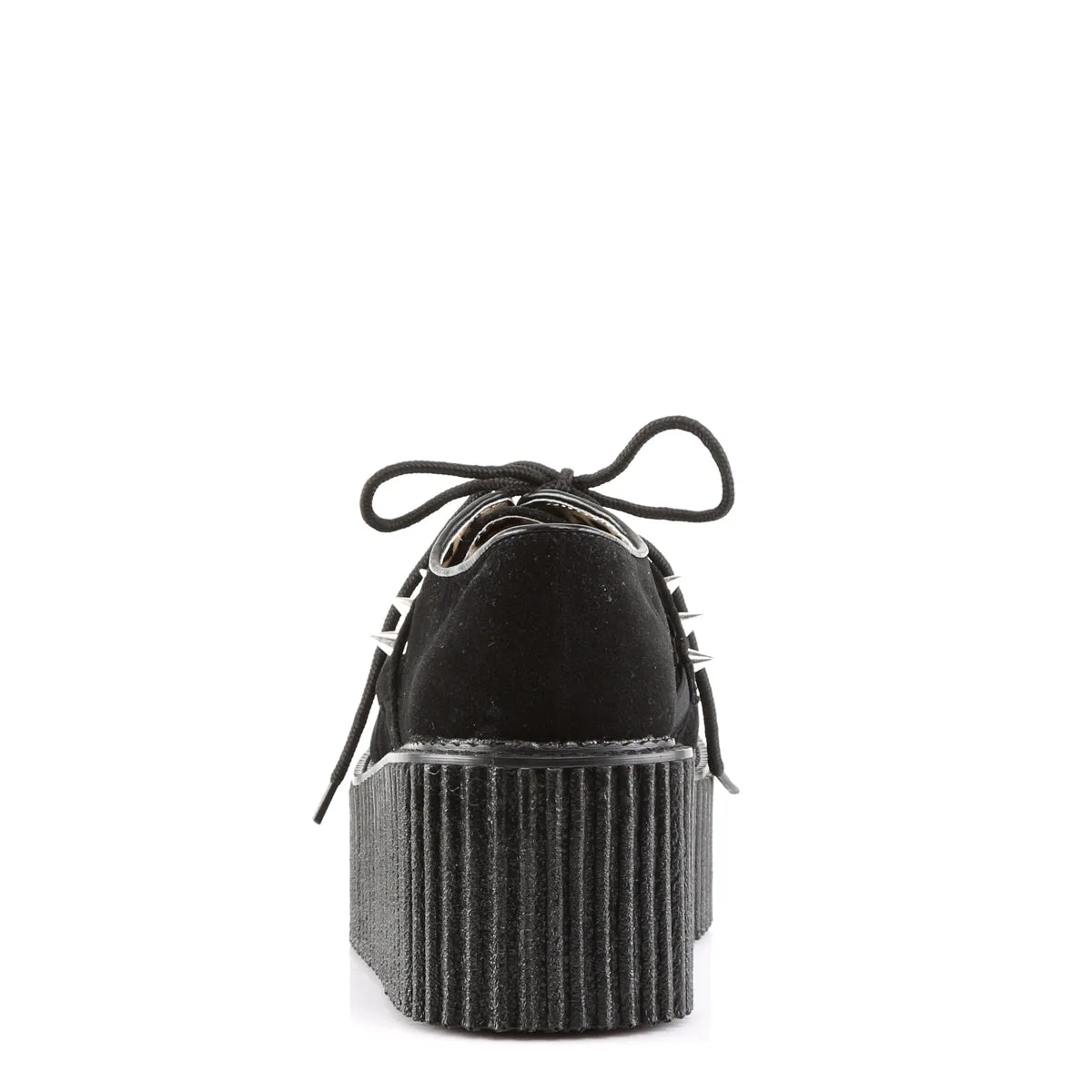 CREEPER-206  Black Vegan Suede-Vegan Leather