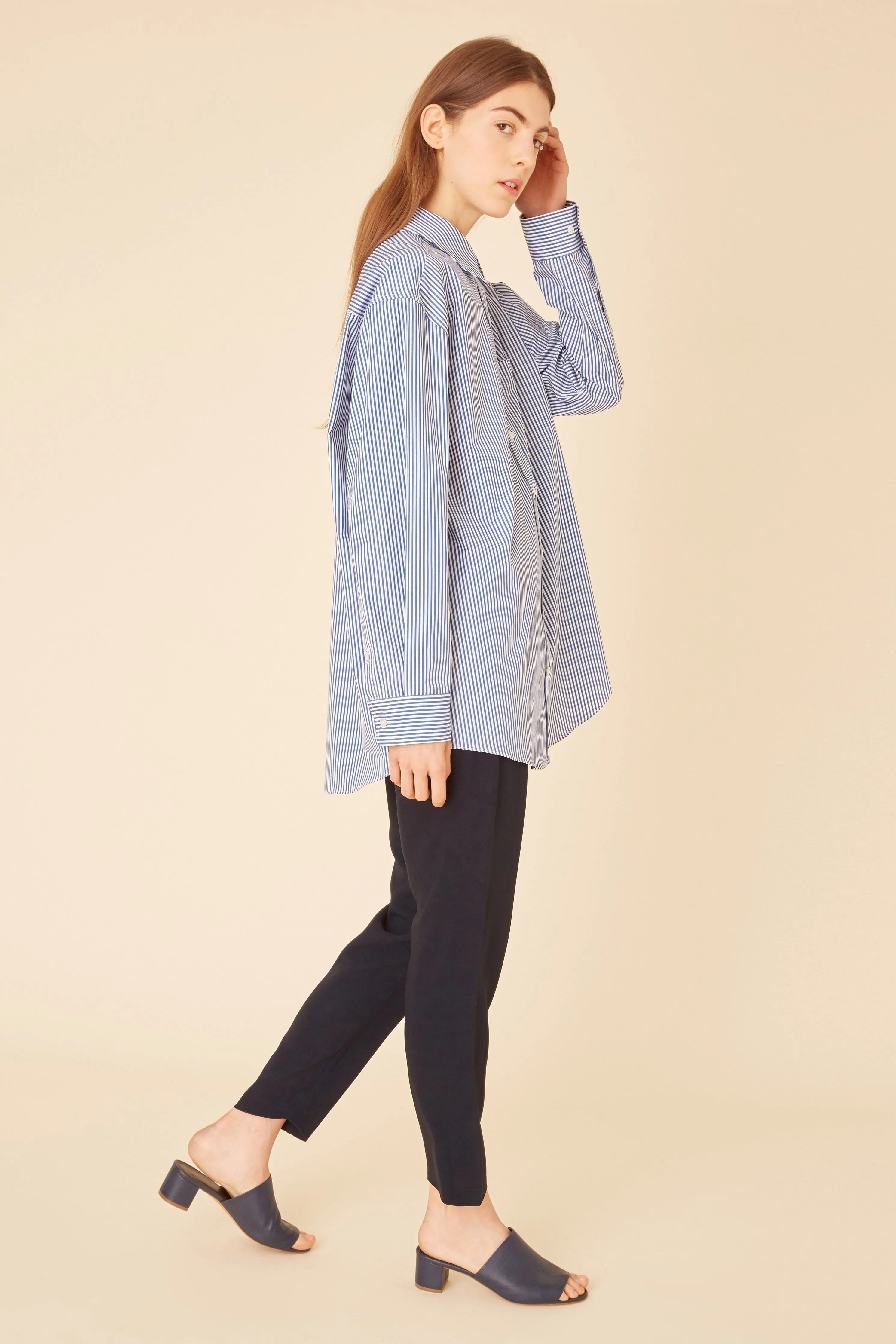 Crepe Elastic Pant - Blu