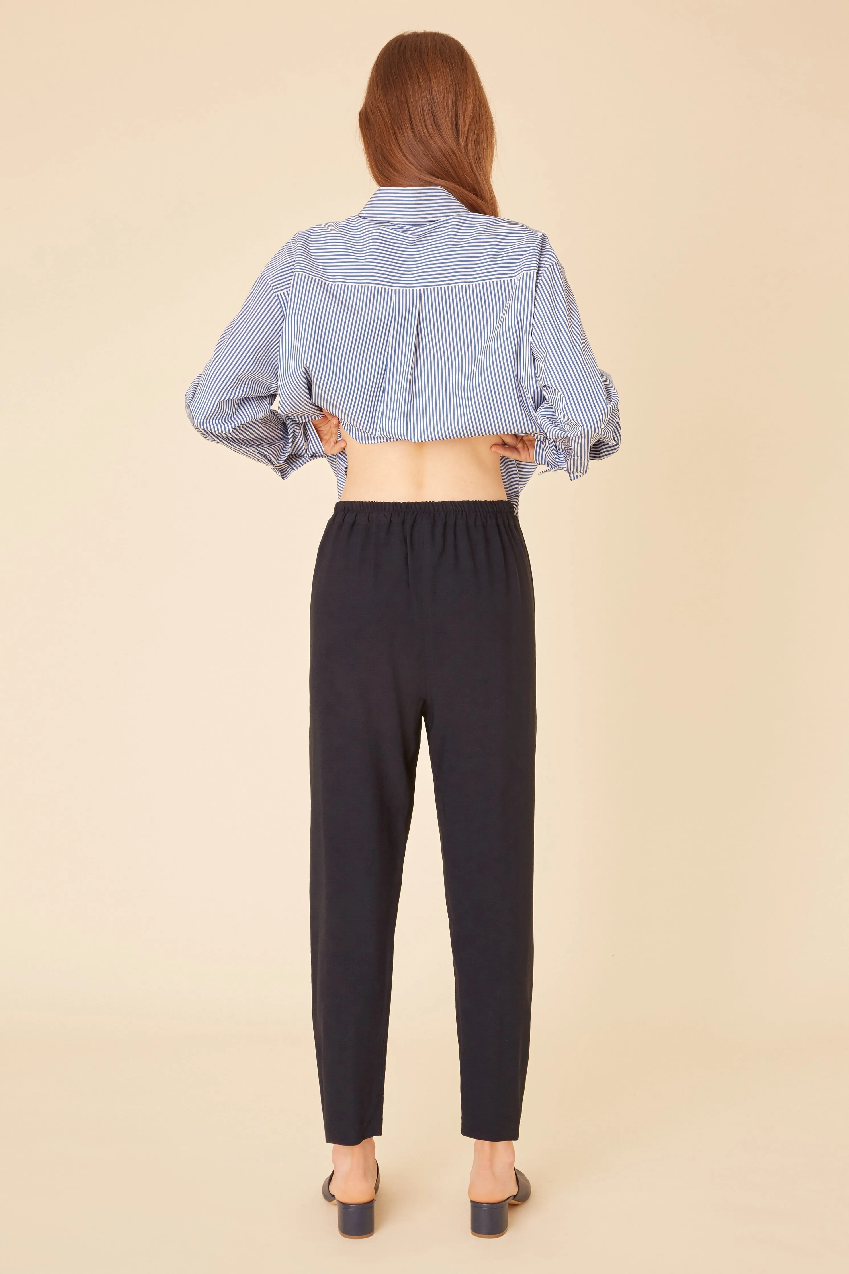 Crepe Elastic Pant - Blu