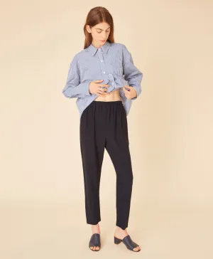 Crepe Elastic Pant - Blu