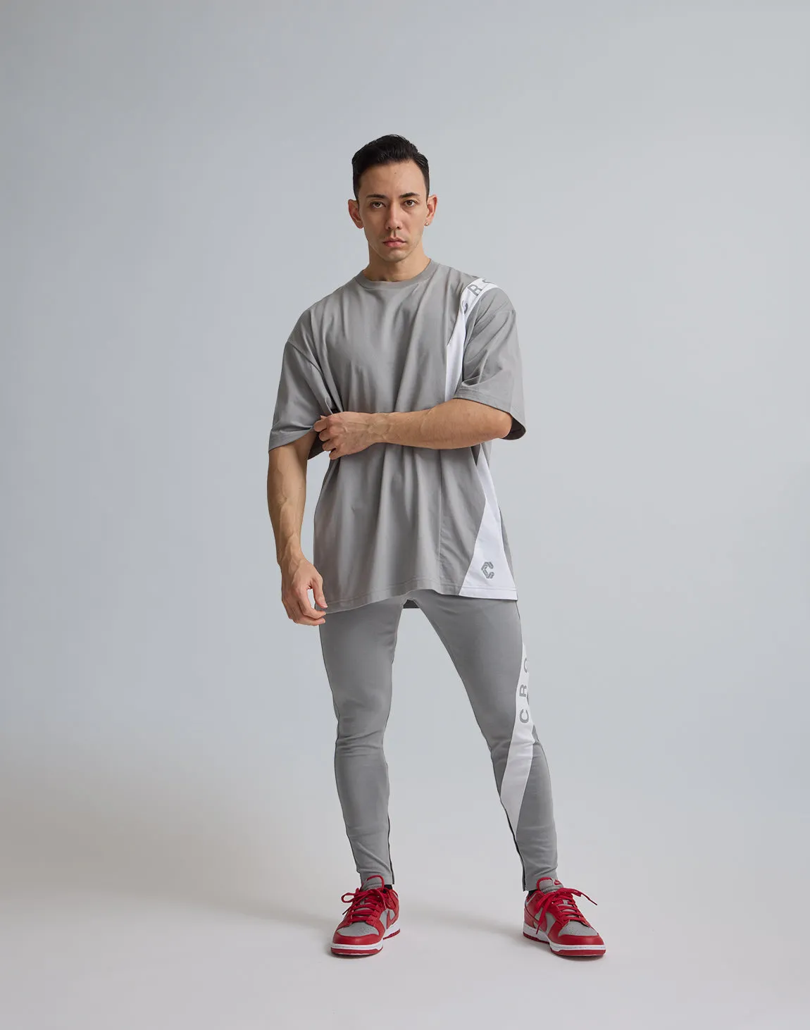 CRONOS DIAGONAL LINE LONGPANTS【GRAY】