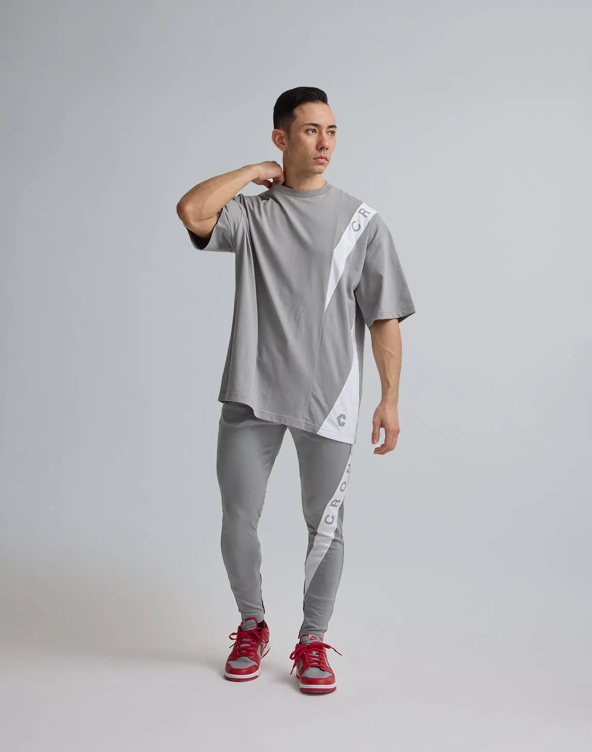 CRONOS DIAGONAL LINE LONGPANTS【GRAY】