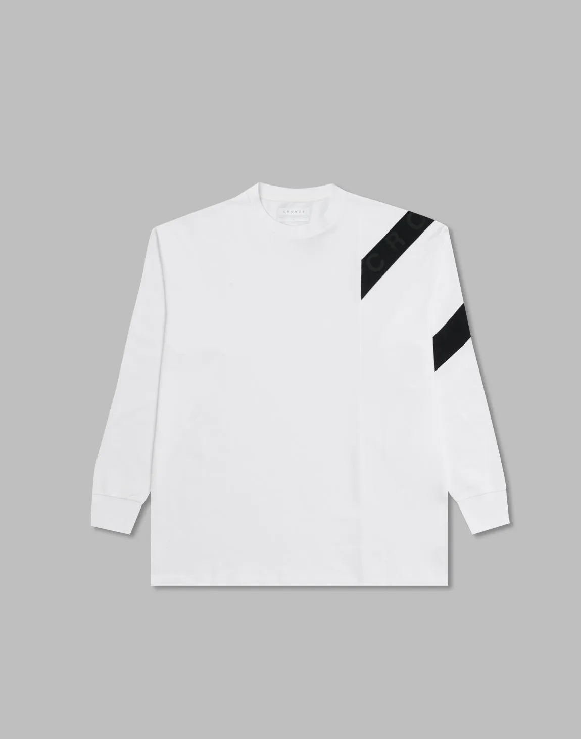 CRONOS Diagonal line paneling long Sleeve【WHITE】