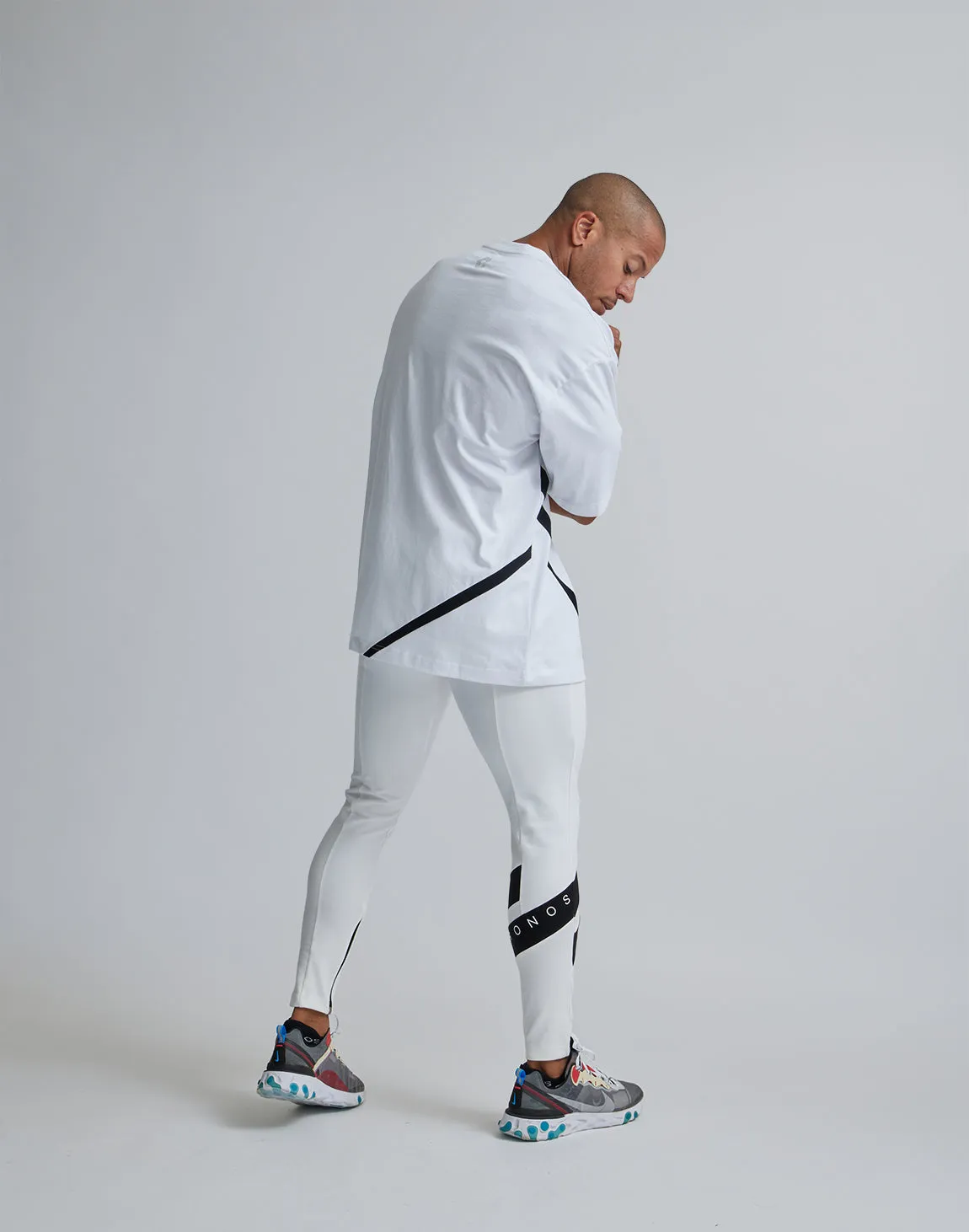 CRONOS DIAGONAl STRIPE LONGPANTS【WHITE】