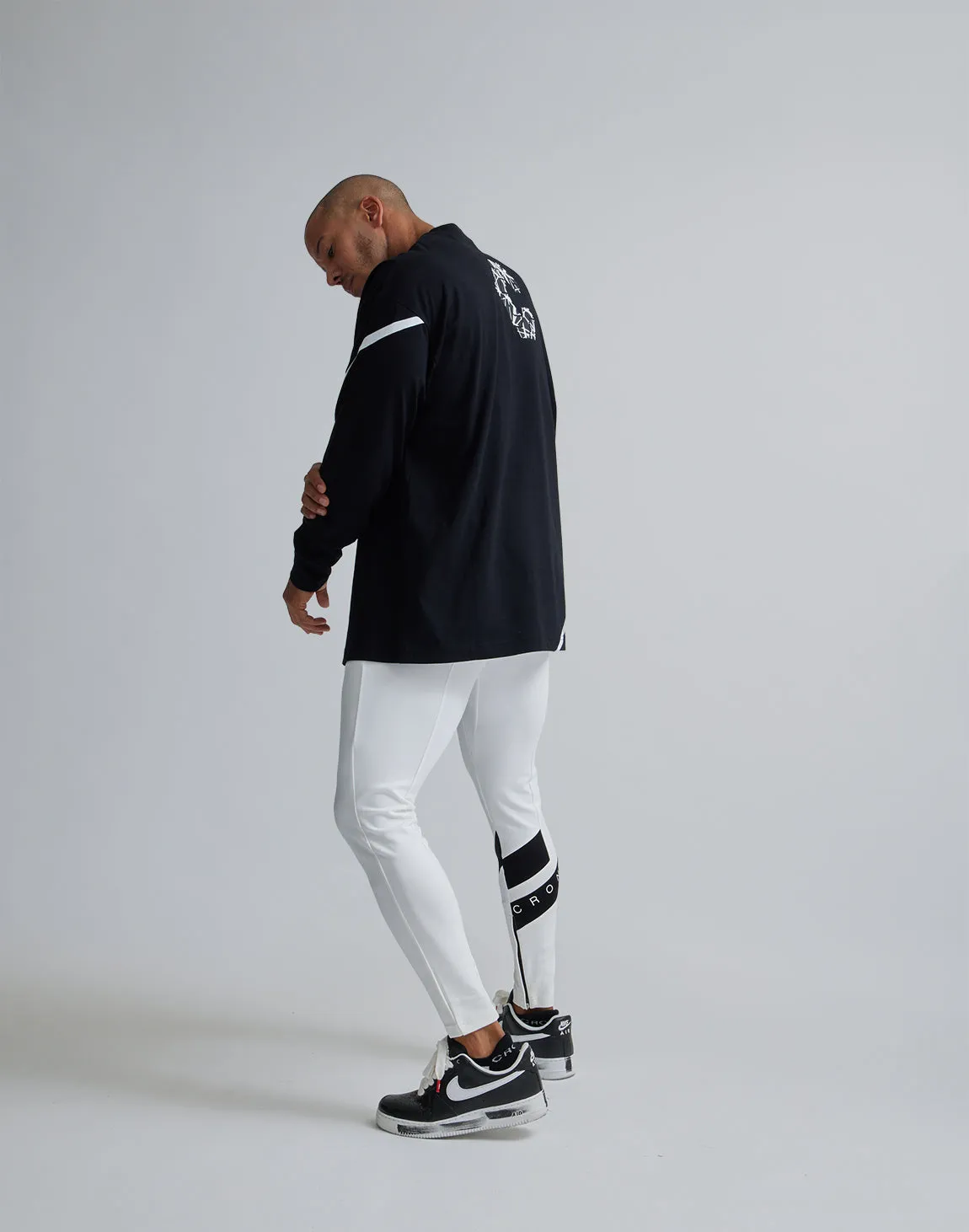 CRONOS DIAGONAl STRIPE LONGPANTS【WHITE】